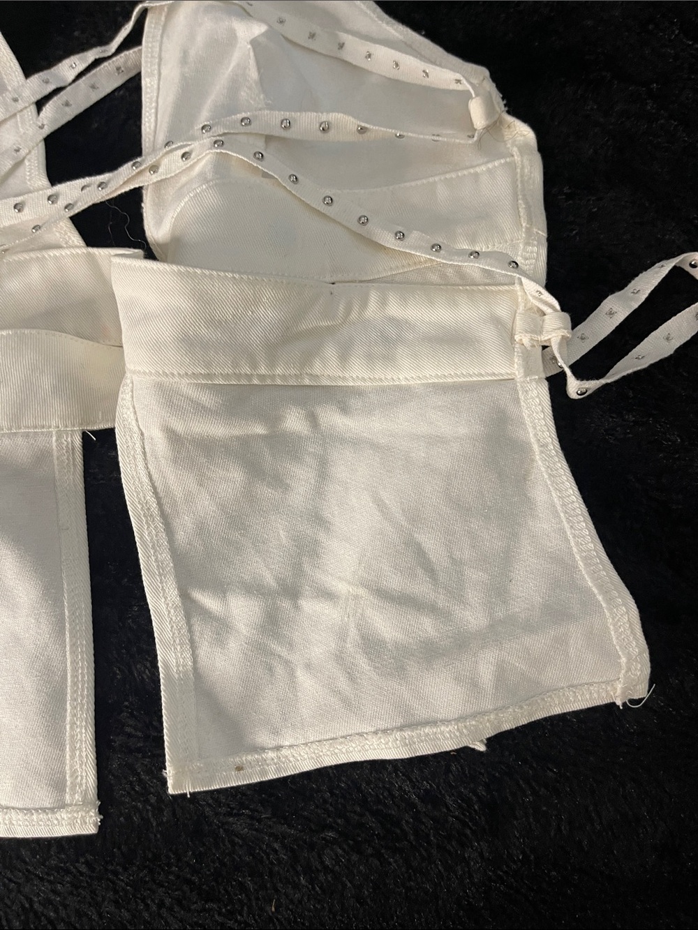 Women’s White Halter Eyelet Detail Crop Top - Picture 11 of 12